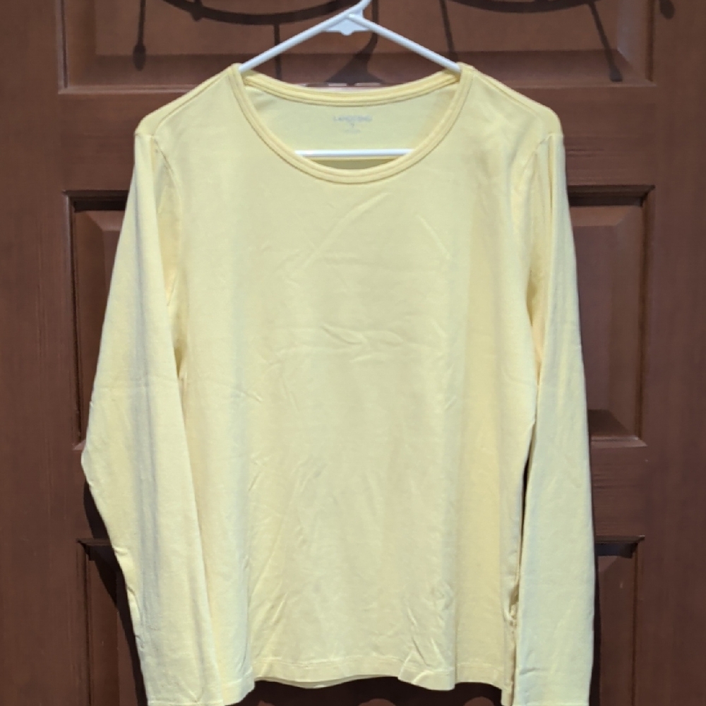 Lands' End Soft Yellow Crewneck Tee